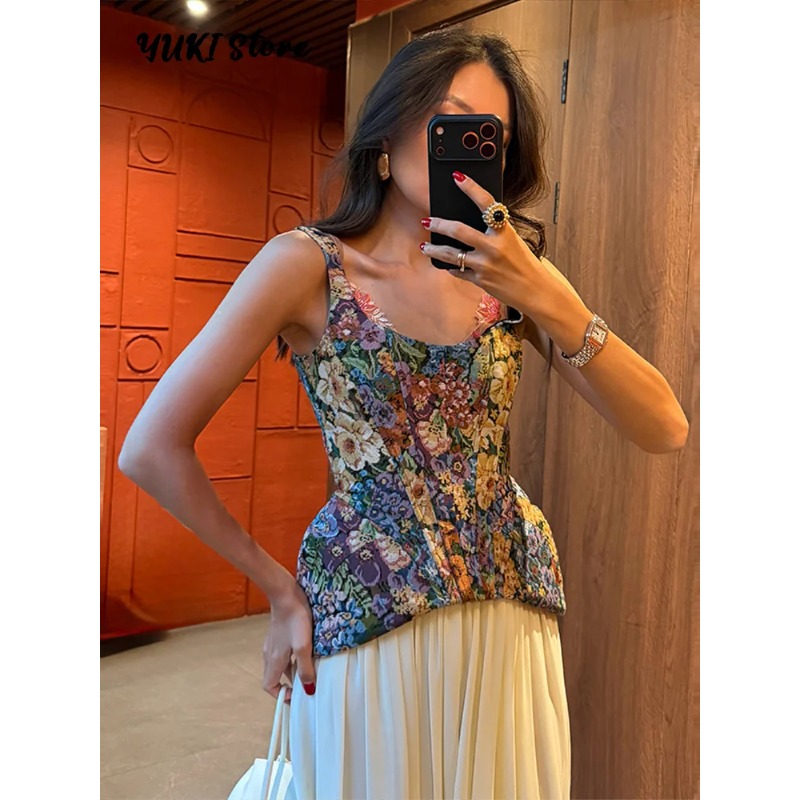 Floral Printed Waist Cinched W - огляд і ціна Corset Waist Cinch