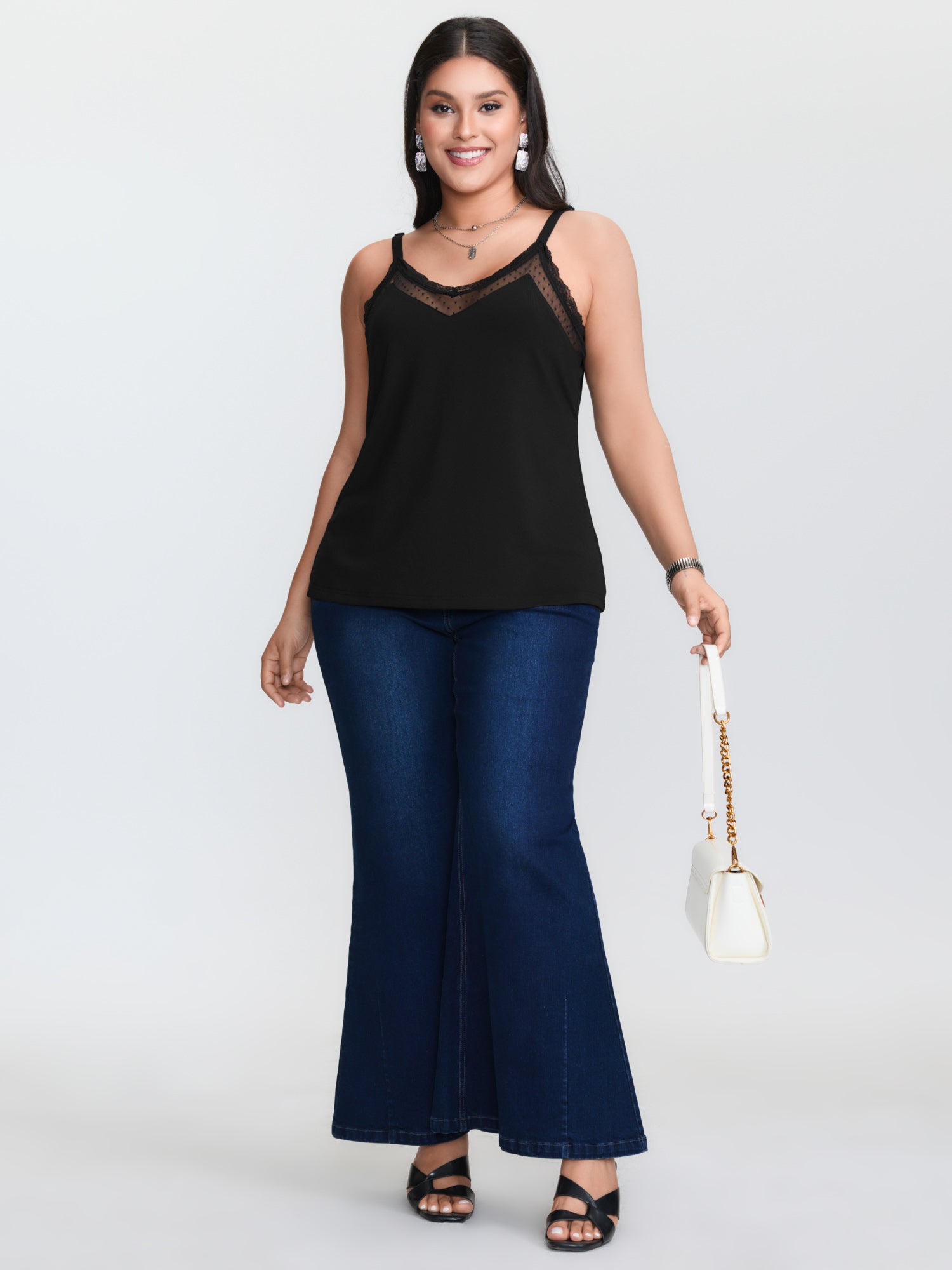 Plus‑size black knitted camiso - огляд і ціна Cami Top Lace